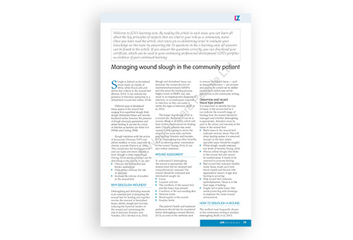 Managing wound slough in the community patient