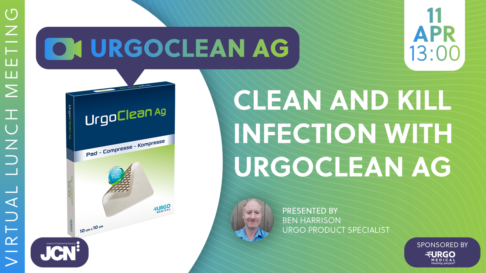 Resource image for: Virtual Lunch Meeting: Clean and kill infection with UrgoClean Ag - Slides