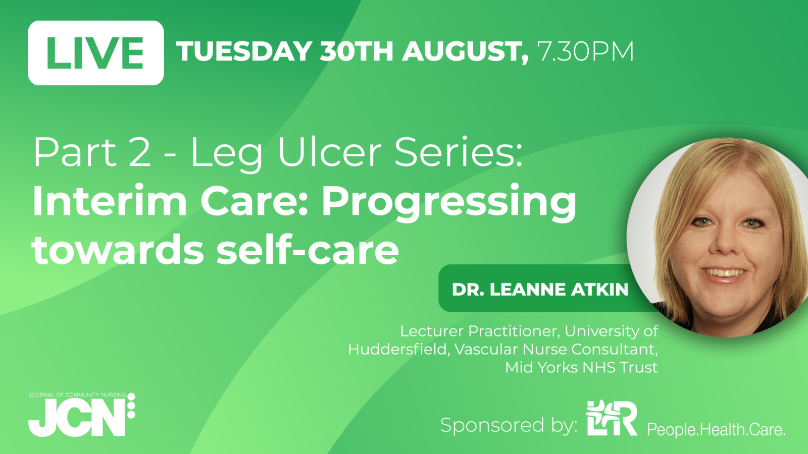 Resource image for: Facebook Live: Part 2 - Leg Ulcer Series: Interim Care - Progressing towards self-care