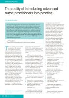 The reality of introducing advanced nurse practitioners into practice