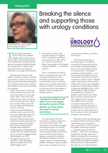 Breaking the silence and supporting those with urology conditions