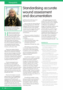 Standardising accurate wound assessment and documentation