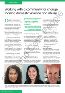 Working with a Community for Change: Tackling Domestic Violence and Abuse