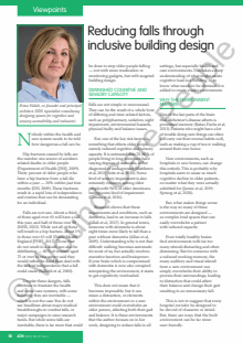 Reducing falls through inclusive building design Viewpoints Fiona Walsh,