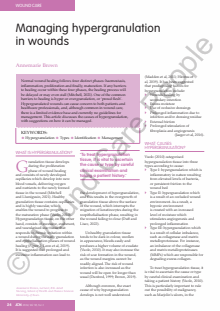 Managing hypergranulation in wounds