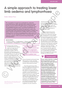A simple approach to treating lower limb oedema and lymphorrhoea