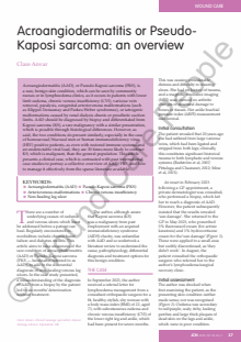 Acroangiodermatitis or Pseudo- Kaposi sarcoma: an overview