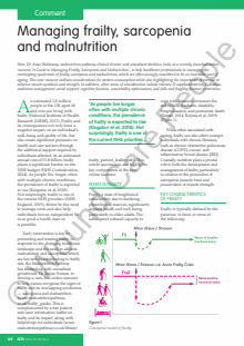 Managing frailty, sarcopenia and malnutrition