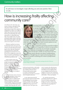How is increasing frailty affecting community care?