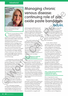 Managing chronic venous disease: continuing role of zinc oxide paste bandages