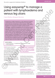 Using easywrap® to manage a patient with lymphoedema and venous leg ulcers