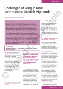 Challenges of living in rural communities: Scottish Highlands