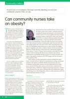 Can community nurses take on obesity?