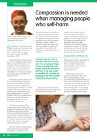Compassion is needed when managing people who self-harm