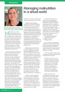 Managing malnutrition in a virtual world