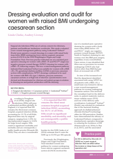 Dressing evaluation and audit for women with raised BMI undergoing caesarean section