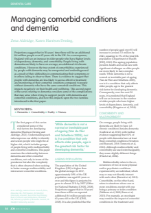 Managing comorbid conditions and dementia