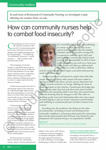 How can community nurses help to combat food insecurity