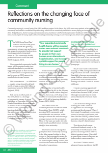 Reflections on the changing face of community nursing