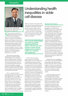 Understanding health inequalities in sickle cell disease