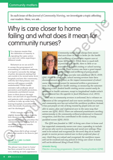 Why is care closer to home failing and what does it mean for community nurses?