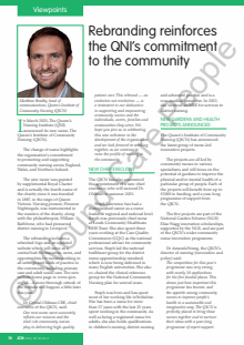 Rebranding reinforces  the QNI’s commitment  to the community