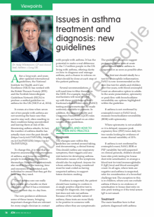Issues in asthma  treatment and  diagnosis: new  guidelines