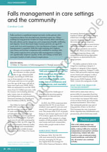 Falls management in care settings and the community