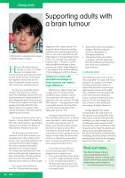 Supporting adults with a brain tumour