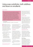 Using soap substitutes, bath additives and leave-on emollients
