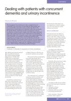 Dealing with patients with concurrent dementia and urinary incontinence