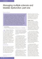 Managing multiple sclerosis and bladder dysfunction: part one