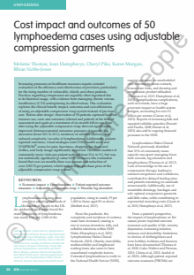 Cost impact and outcomes of 50 lymphoedema cases using adjustable compression garments