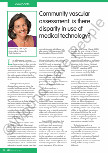 Community vascular assessment: is there disparity in use of medical technology?