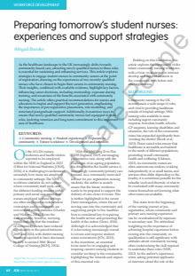 Preparing tomorrow's student nurses: experiences and support strategies