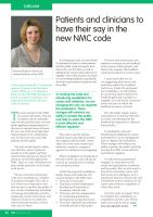Patients and clinicians to have their say in the new NMC code