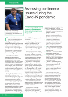 Assessing continence issues during the Covid-19 pandemic