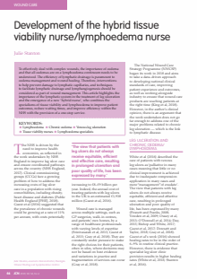 Development of the hybrid tissue viability nurse/lymphoedema nurse