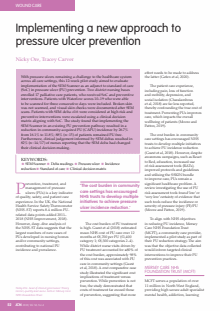 Implementing a new approach to pressure ulcer prevention