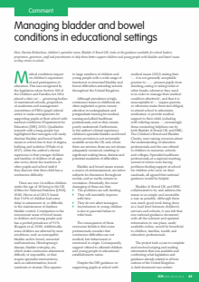 Managing bladder and bowel conditions in educational settings