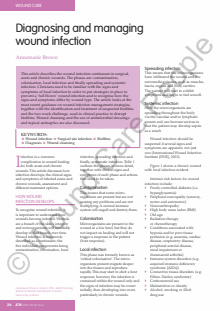 Diagnosing and managing wound infection