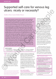 Supported self-care for venous leg ulcers: nicety or necessity?