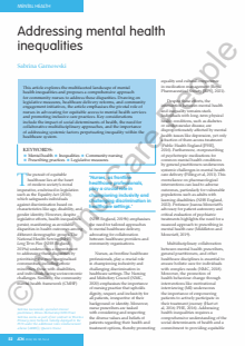 Addressing mental health inequalities