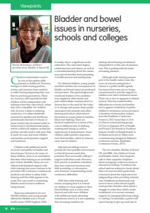 Bladder and bowel issues in nurseries, schools and colleges