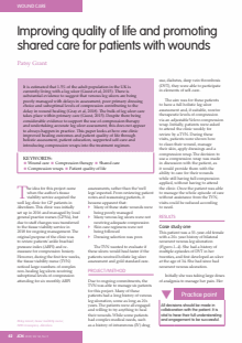 Improving quality of life and promoting shared care for patients with wounds