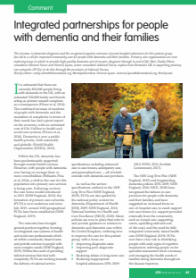 Integrated partnerships for people with dementia and their families