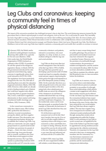Leg Clubs and coronavirus: keeping a community feel in times of physical distancing