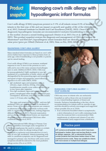 Managing cow’s milk allergy with hypoallergenic infant formulas