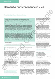 Dementia and continence issues