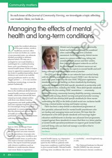 Managing the effects of mental health and long-term conditions
